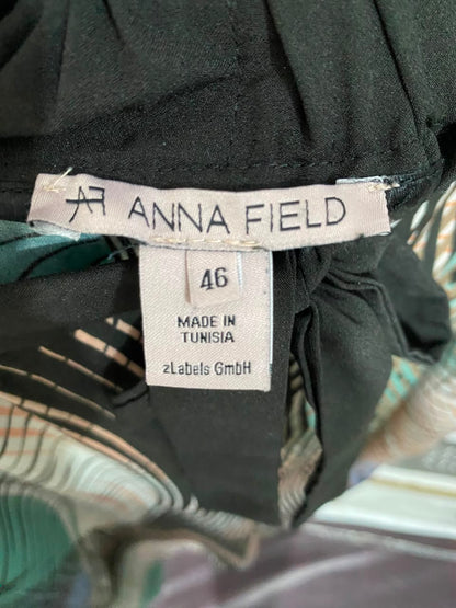 ANNA FIELD |L| WAIST 32| A24| ABSTRACT MULTICOLOR PRINT WIDE-LEG TIE-WAIST TROUSERS