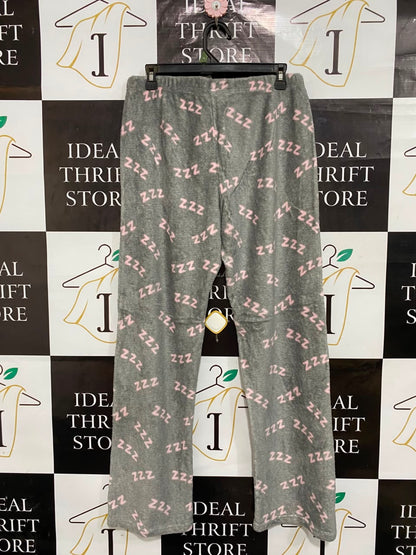 LOVE TO LOUNGE |M| WAIST 30| A24| HEATHER GRAY WITH LIGHT PINK "ZZZ" PRINT
