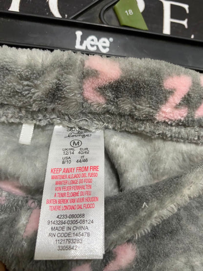 LOVE TO LOUNGE |M| WAIST 30| A24| HEATHER GRAY WITH LIGHT PINK "ZZZ" PRINT