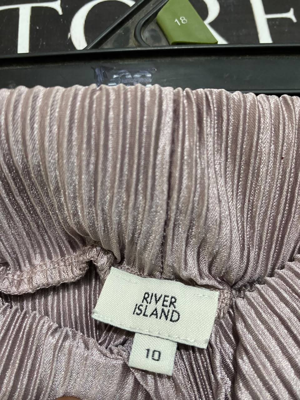 RIVER ISLAND |S| WAIST 26| A24| MAUVE PLEATED WIDE-LEG LOUNGE TROUSERS