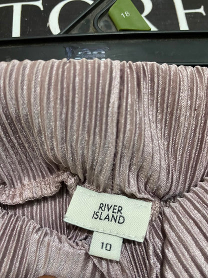 RIVER ISLAND |S| WAIST 26| A24| MAUVE PLEATED WIDE-LEG LOUNGE TROUSERS