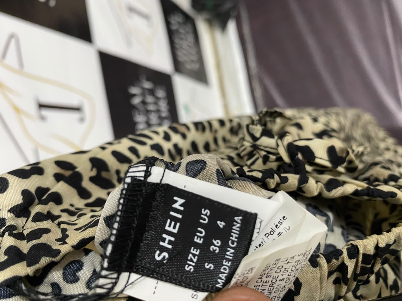 SHEIN |S| WAIST 25| A24| LEOPARD PRINT WIDE-LEG LOUNGE TROUSERS