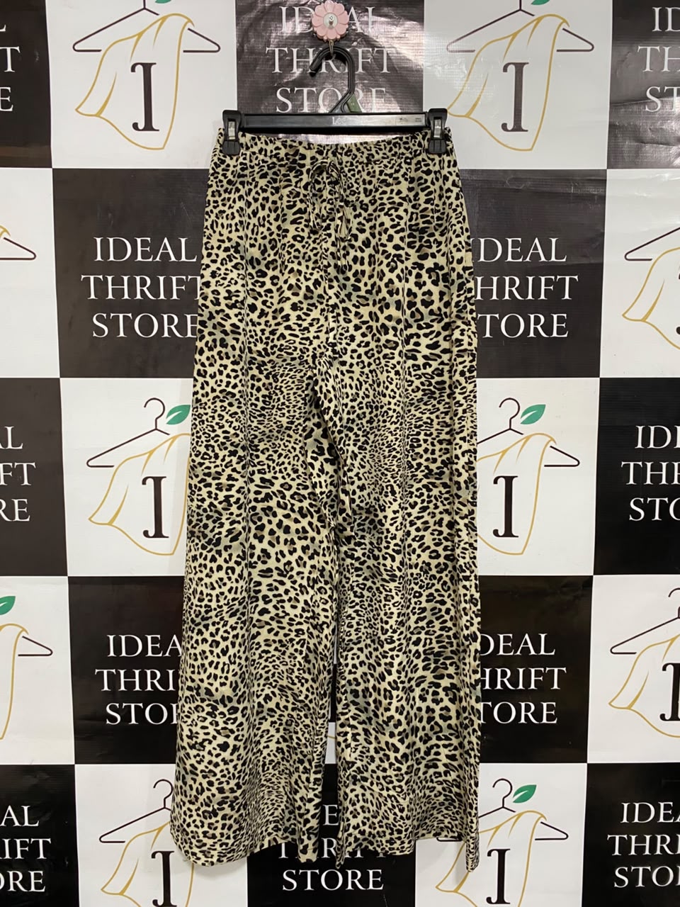SHEIN |S| WAIST 25| A24| LEOPARD PRINT WIDE-LEG LOUNGE TROUSERS