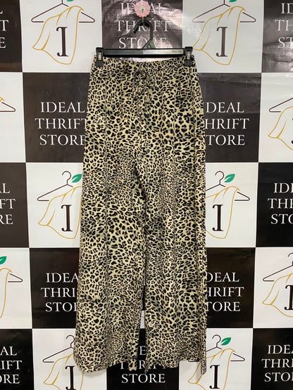 SHEIN |S| WAIST 25| A24| LEOPARD PRINT WIDE-LEG LOUNGE TROUSERS