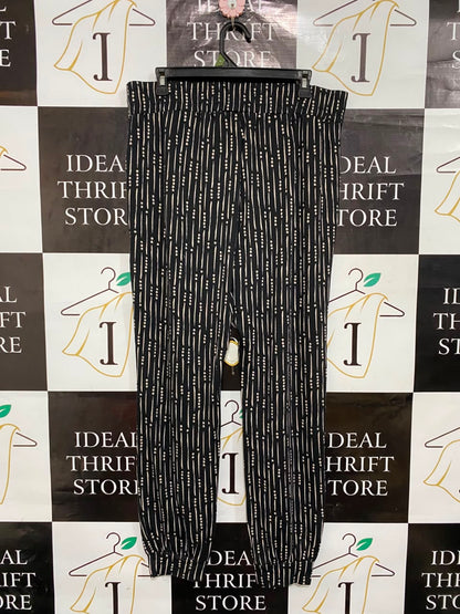 PRIMARK |XL| WAIST 34| A24| BLACK AND BEIGE DASHED STRIPE JOGGER LOUNGE PANTS