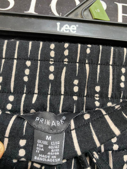 PRIMARK |XL| WAIST 34| A24| BLACK AND BEIGE DASHED STRIPE JOGGER LOUNGE PANTS