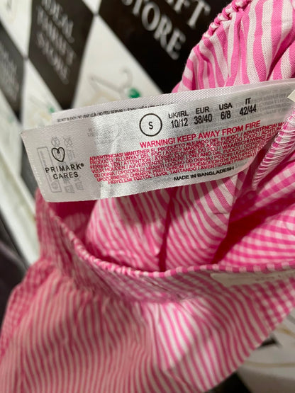 PRIMARK CARES |S| WAIST 28| A24| PINK AND WHITE STRIPED COTTON LOUNGE PANTS