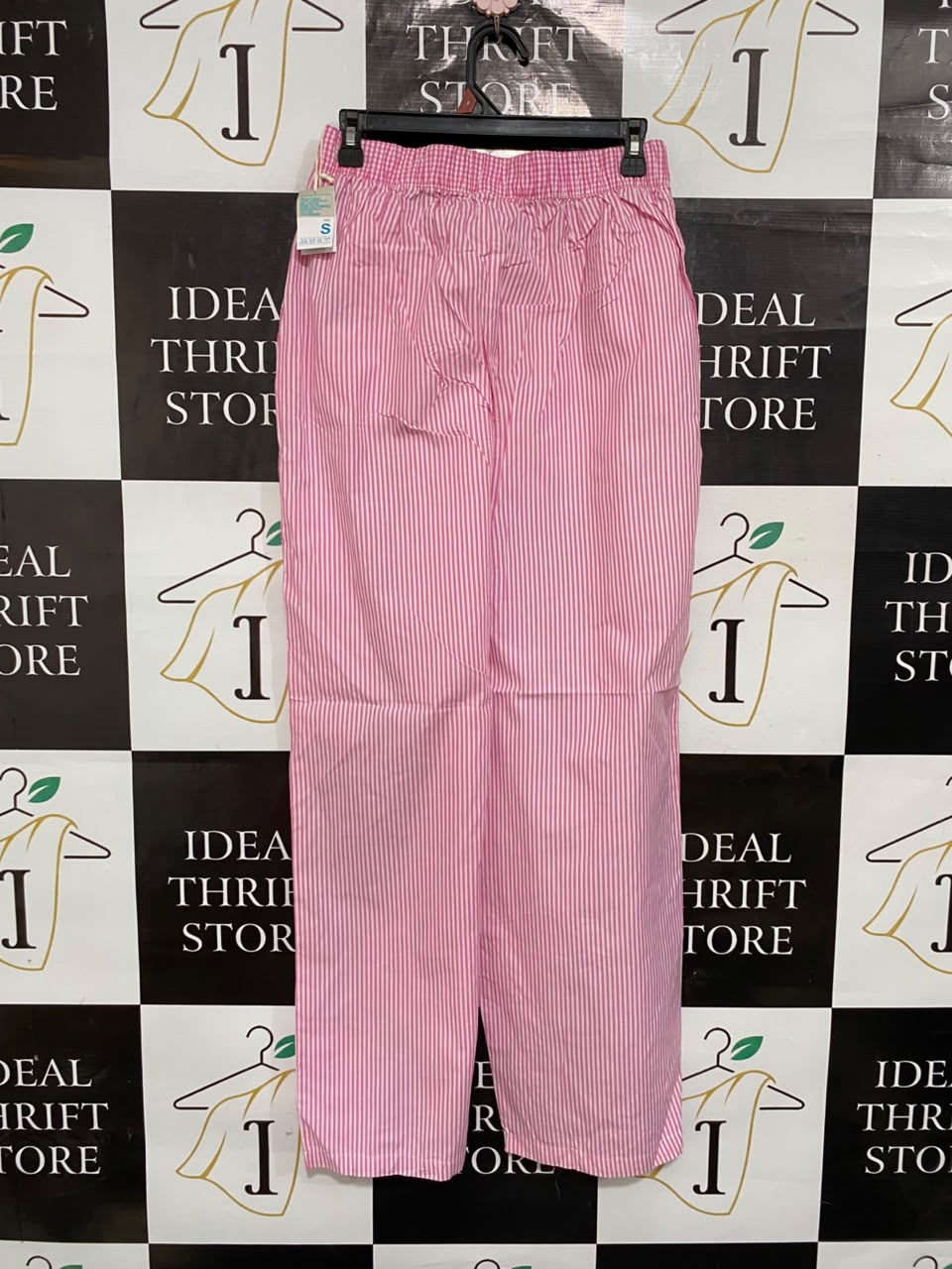 PRIMARK CARES |S| WAIST 28| A24| PINK AND WHITE STRIPED COTTON LOUNGE PANTS