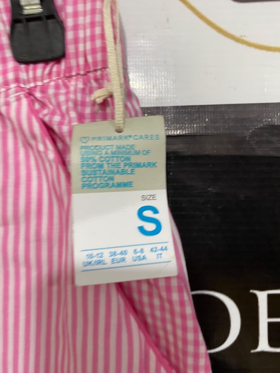 PRIMARK CARES |S| WAIST 28| A24| PINK AND WHITE STRIPED COTTON LOUNGE PANTS