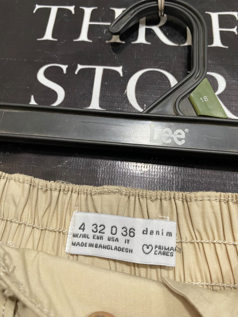 PRIMARK CARES |XS| WAIST 24| A24| BEIGE UTILITY CARGO TROUSERS