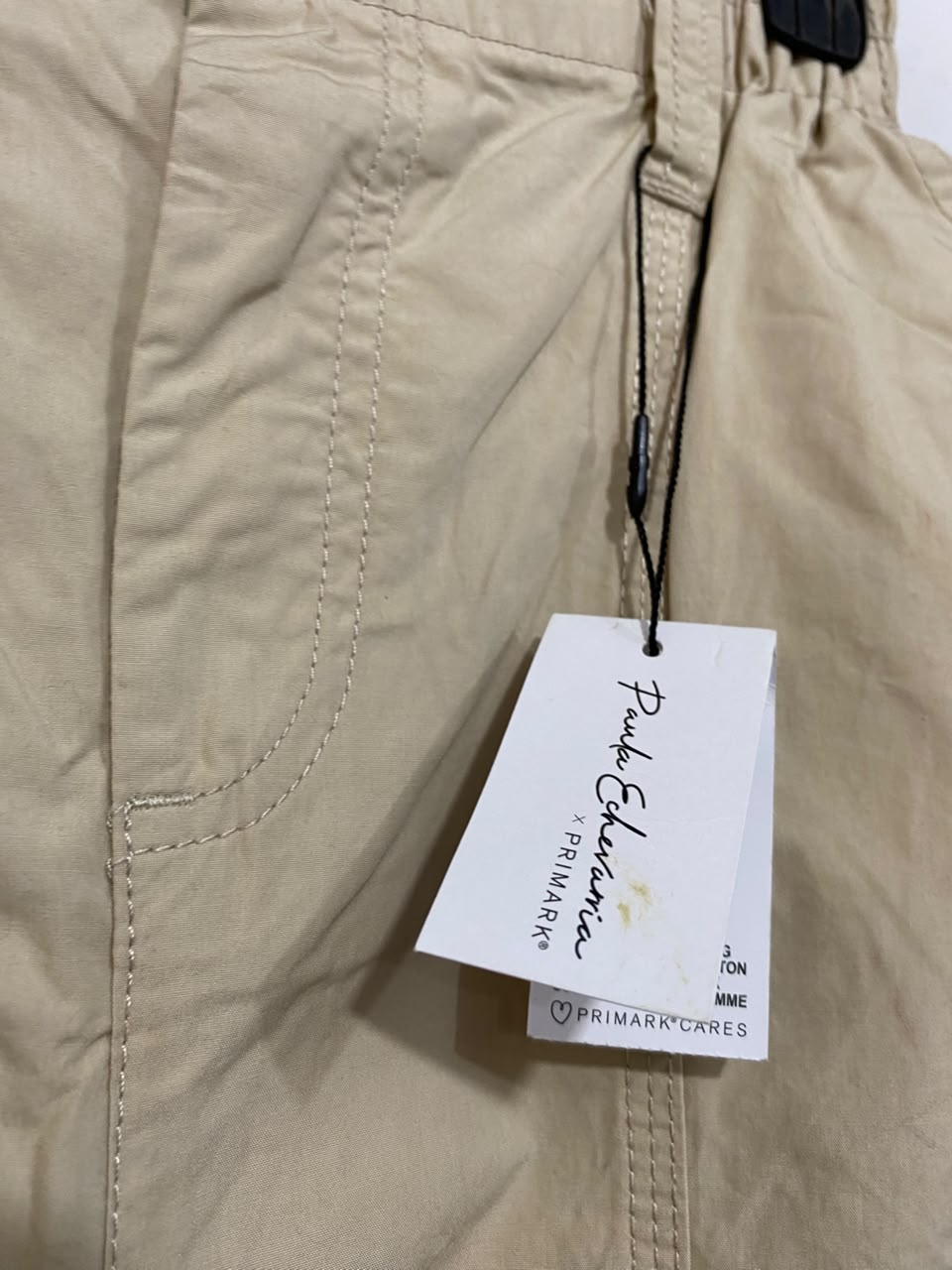 PRIMARK CARES |XS| WAIST 24| A24| BEIGE UTILITY CARGO TROUSERS
