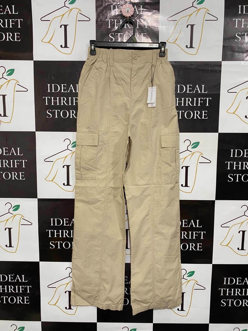 PRIMARK CARES |XS| WAIST 24| A24| BEIGE UTILITY CARGO TROUSERS