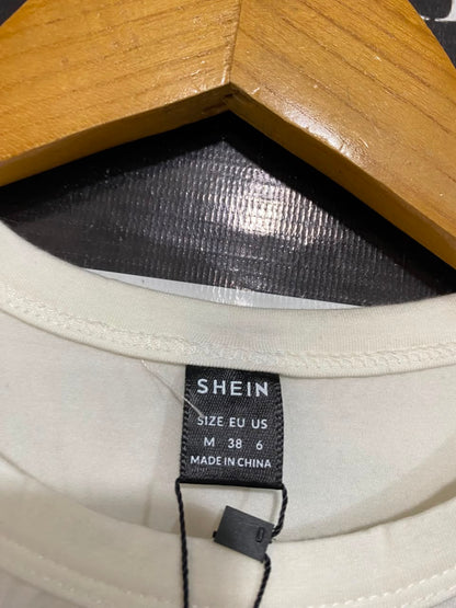 SHEIN |M| BUST 16| A24| WHITE CREW NECK CROP T-SHIRT