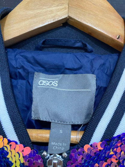 ASOS |S| BUST 22| A24| IRIDESCENT SEQUIN BOMBER JACKET