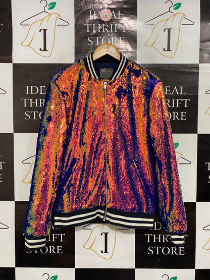 ASOS |S| BUST 22| A24| IRIDESCENT SEQUIN BOMBER JACKET