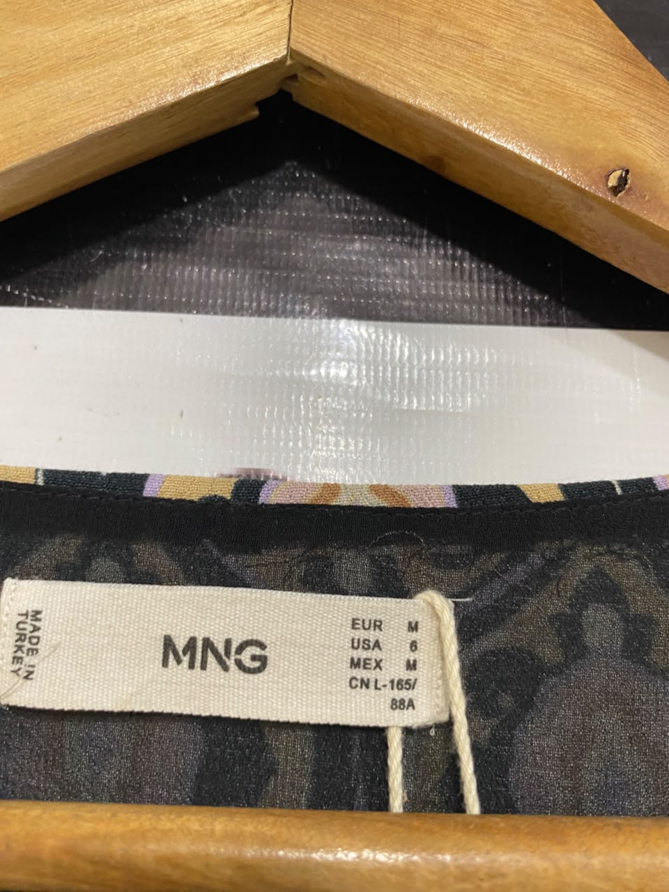 MNG |M| BUST 19| A24| ECOVERO GEOMETRIC PRINT TIE-FRONT MINI DRESS