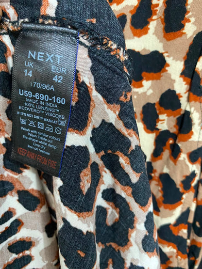 NEXT |L| BUST 19| A24| LEOPARD PRINT BUTTON-FRONT MIDI DRESS