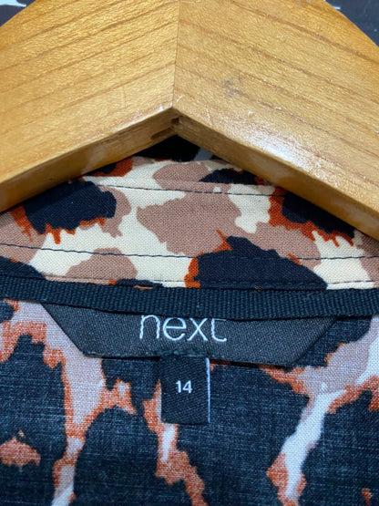 NEXT |L| BUST 19| A24| LEOPARD PRINT BUTTON-FRONT MIDI DRESS