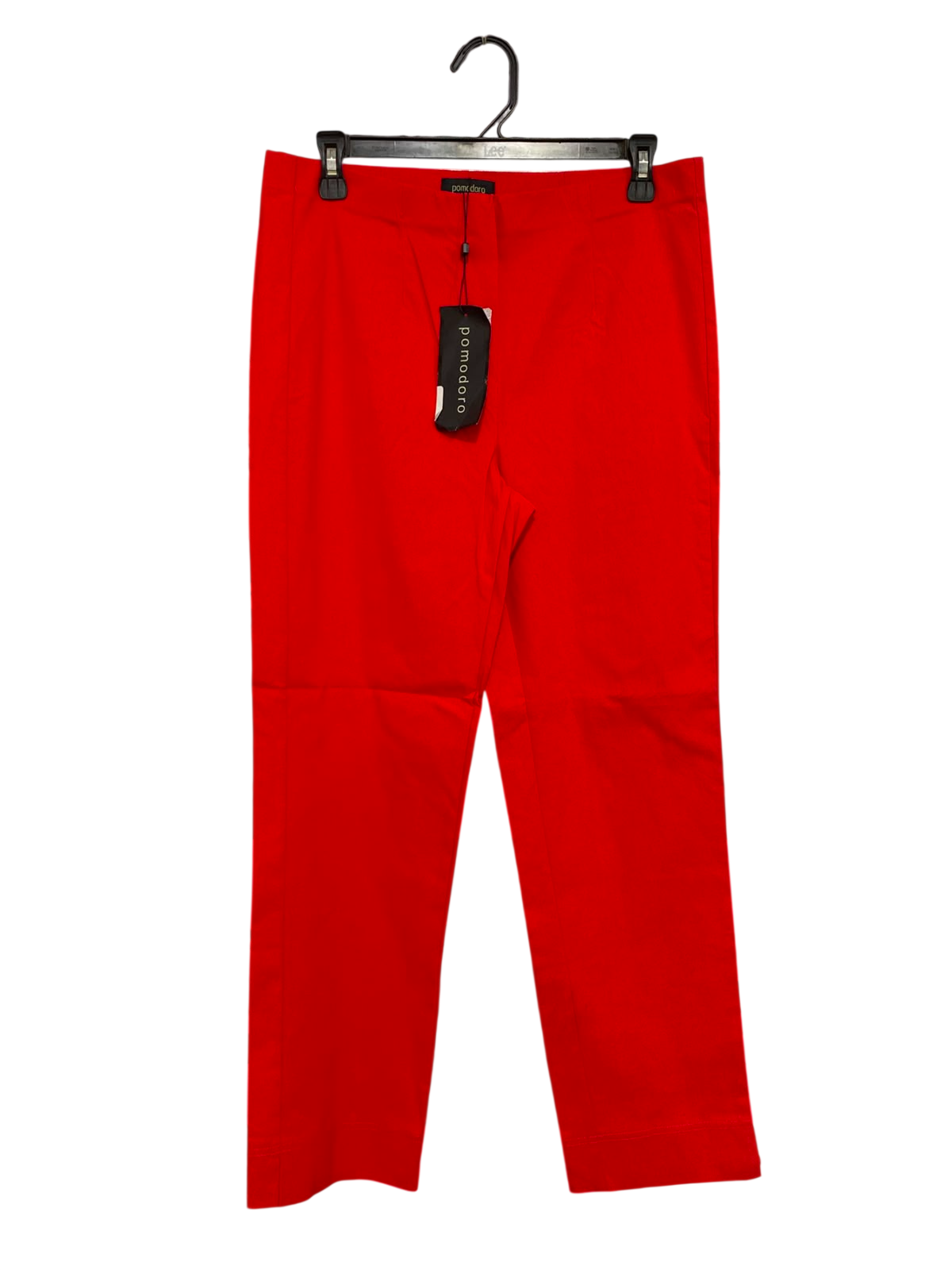 POMODORO |L| WAIST 30| A25| VIBRANT RED HIGH-WAISTED CROPPED TROUSERS