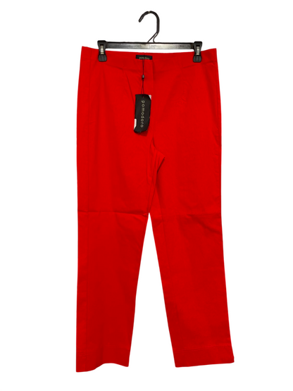 POMODORO |L| WAIST 30| A25| VIBRANT RED HIGH-WAISTED CROPPED TROUSERS
