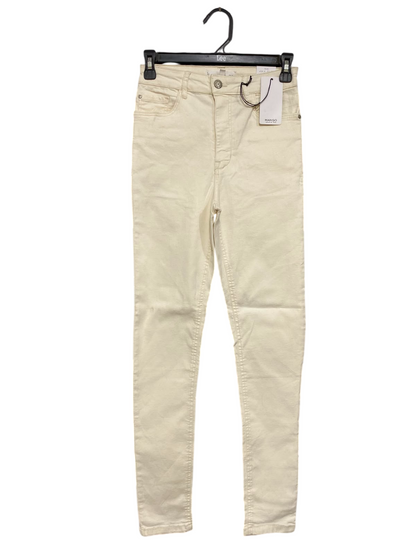 MANGO |XS| WAIST 24| A25| OFF-WHITE HIGH-WAIST SKINNY DENIM JEANS