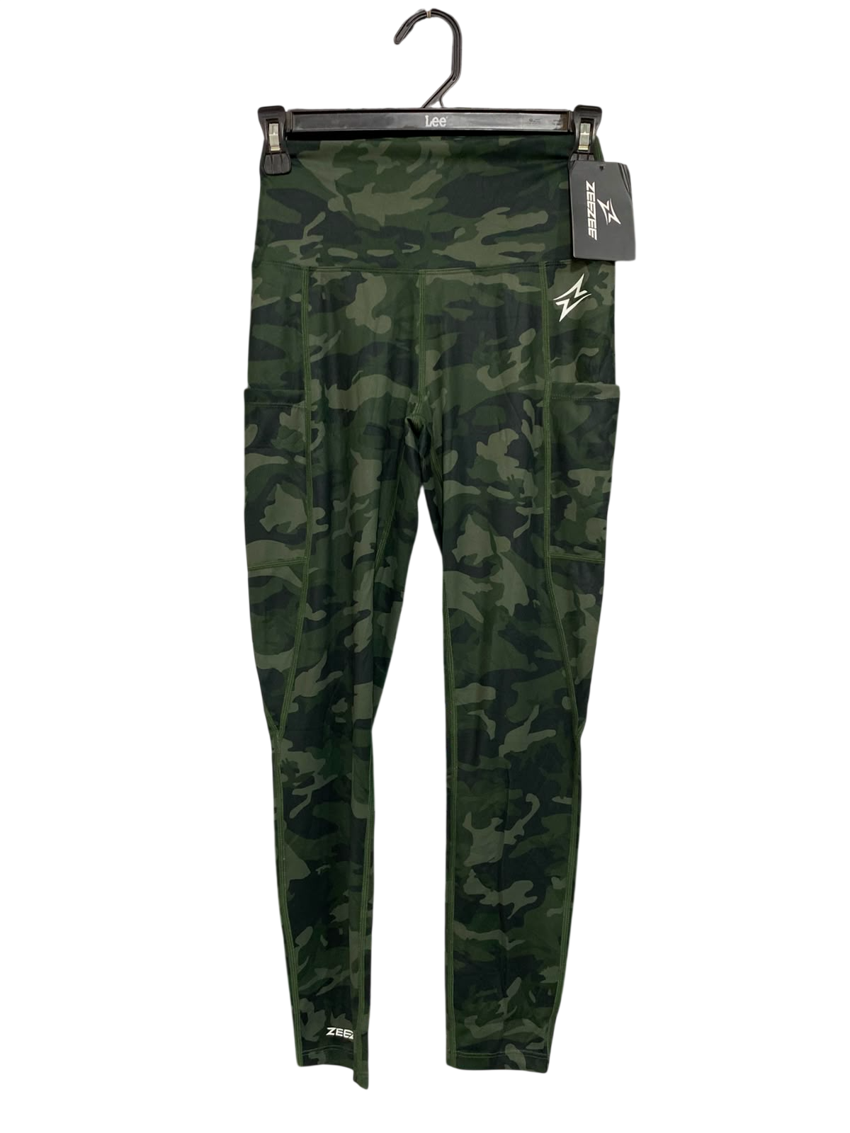 ZEE ZEE |XS| WAIST 23| A25| GREEN CAMOUFLAGE HIGH-WAIST ATHLETIC ACTIVEWEAR LEGGINGS WITH POCKETS