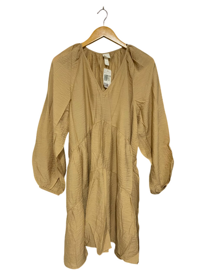 H&M |S| BUST 21| A26| CAMEL BROWN V-NECK LONG SLEEVE MINI DRESS