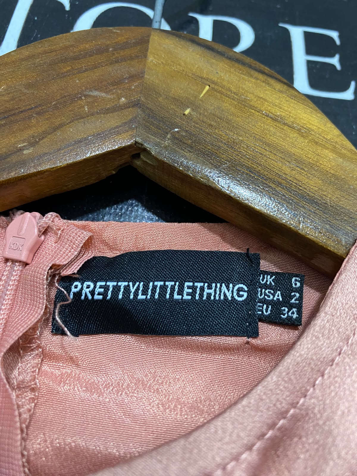 PRETTYLITTLE THING |S| BUST 15| A26| ROSE PINK SATIN DRAPE SHOULDER LONG SLEEVE MIDI DRESS