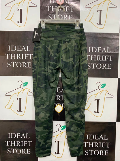 ZEE ZEE |XS| WAIST 22| A25| GREEN CAMOUFLAGE HIGH-WAIST ATHLETIC ACTIVEWEAR LEGGINGS WITH POCKETS