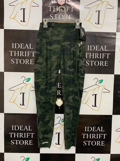 ZEE ZEE |XS| WAIST 22| A25| GREEN CAMOUFLAGE HIGH-WAIST ATHLETIC ACTIVEWEAR LEGGINGS WITH POCKETS