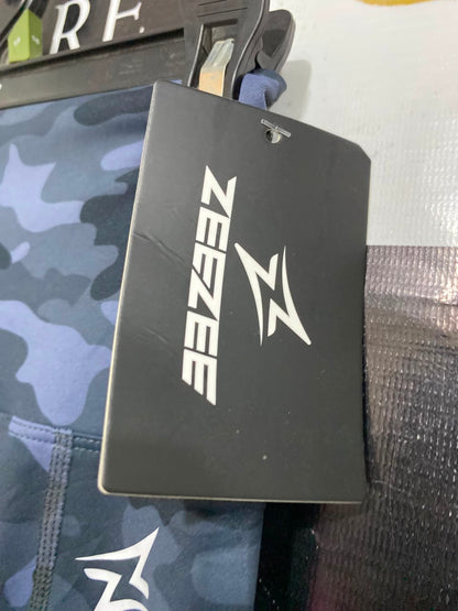ZEE ZEE |XS| WAIST 22| A25| CHARCOAL BLUE CAMOUFLAGE HIGH-WAIST ATHLETIC ACTIVEWEAR LEGGINGS WITH POCKETS
