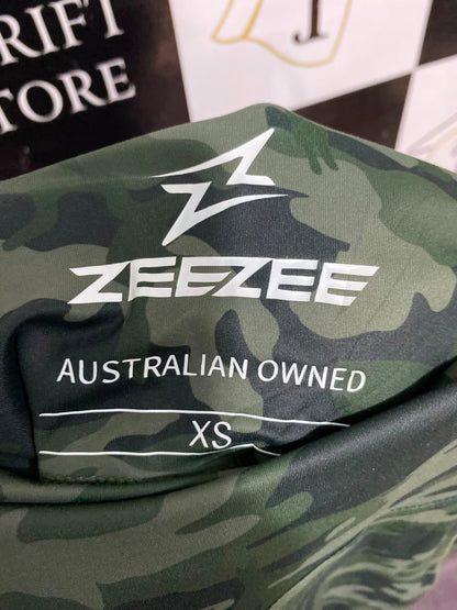 ZEE ZEE |XS| WAIST 23| A25| GREEN CAMOUFLAGE HIGH-WAIST ATHLETIC ACTIVEWEAR LEGGINGS WITH POCKETS
