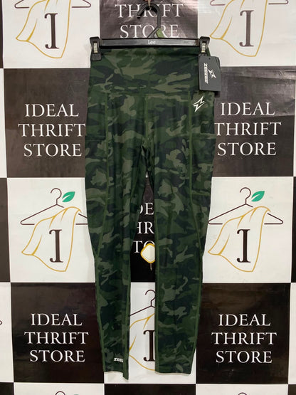 ZEE ZEE |XS| WAIST 23| A25| GREEN CAMOUFLAGE HIGH-WAIST ATHLETIC ACTIVEWEAR LEGGINGS WITH POCKETS