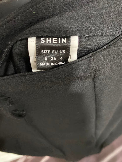SHEIN |S| WAIST 26| A26| CLASSIC BLACK HIGH-WAISTED CENTER-CREASE STRAIGHT-LEG TROUSERS