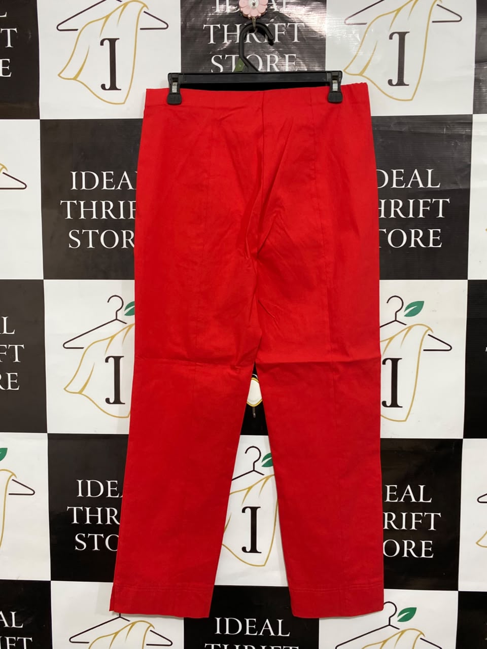 POMODORO |L| WAIST 30| A25| VIBRANT RED HIGH-WAISTED CROPPED TROUSERS