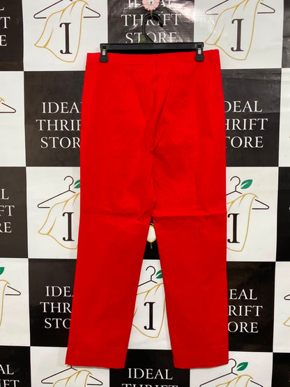POMODORO |L| WAIST 30| A25| VIBRANT RED HIGH-WAISTED CROPPED TROUSERS