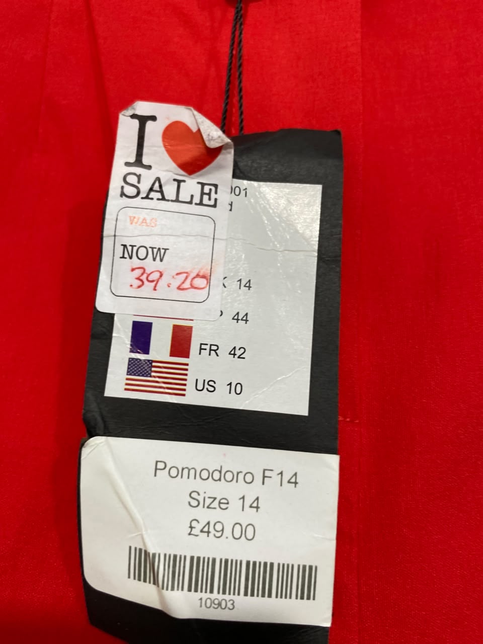 POMODORO |L| WAIST 30| A25| VIBRANT RED HIGH-WAISTED CROPPED TROUSERS