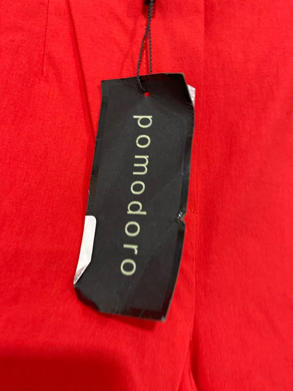 POMODORO |L| WAIST 30| A25| VIBRANT RED HIGH-WAISTED CROPPED TROUSERS