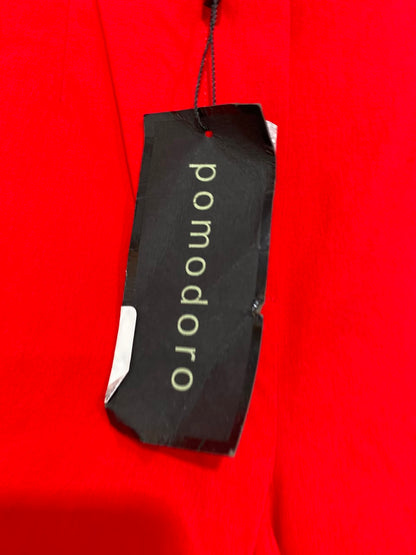 POMODORO |L| WAIST 30| A25| VIBRANT RED HIGH-WAISTED CROPPED TROUSERS