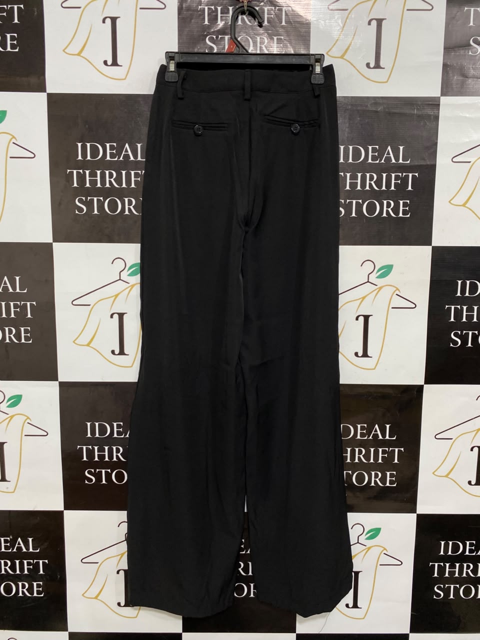 FASHION NOVA |XS| WAIST 26| A25| CLASSIC BLACK HIGH-WAISTED WIDE-LEG TROUSERS