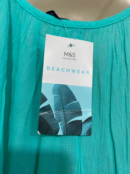 M&S |L| BUST 21| A25| TURQUOISE TIERED TASSLED STRAP SUMMER MIDI DRESS