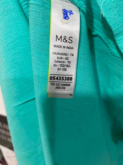 M&S |L| BUST 21| A25| TURQUOISE TIERED TASSLED STRAP SUMMER MIDI DRESS