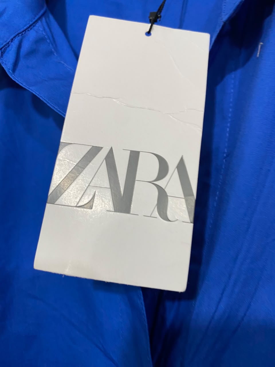 ZARA |S| BUST 22| A25| VIBRANT ROYAL BLUE BUTTON-DOWN OVERSIZED SHIRT