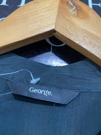 GEORGE |M| BUST 17| A25| CHARCOAL GREY BUTTON-DOWN SHIRT MIDI DRESS