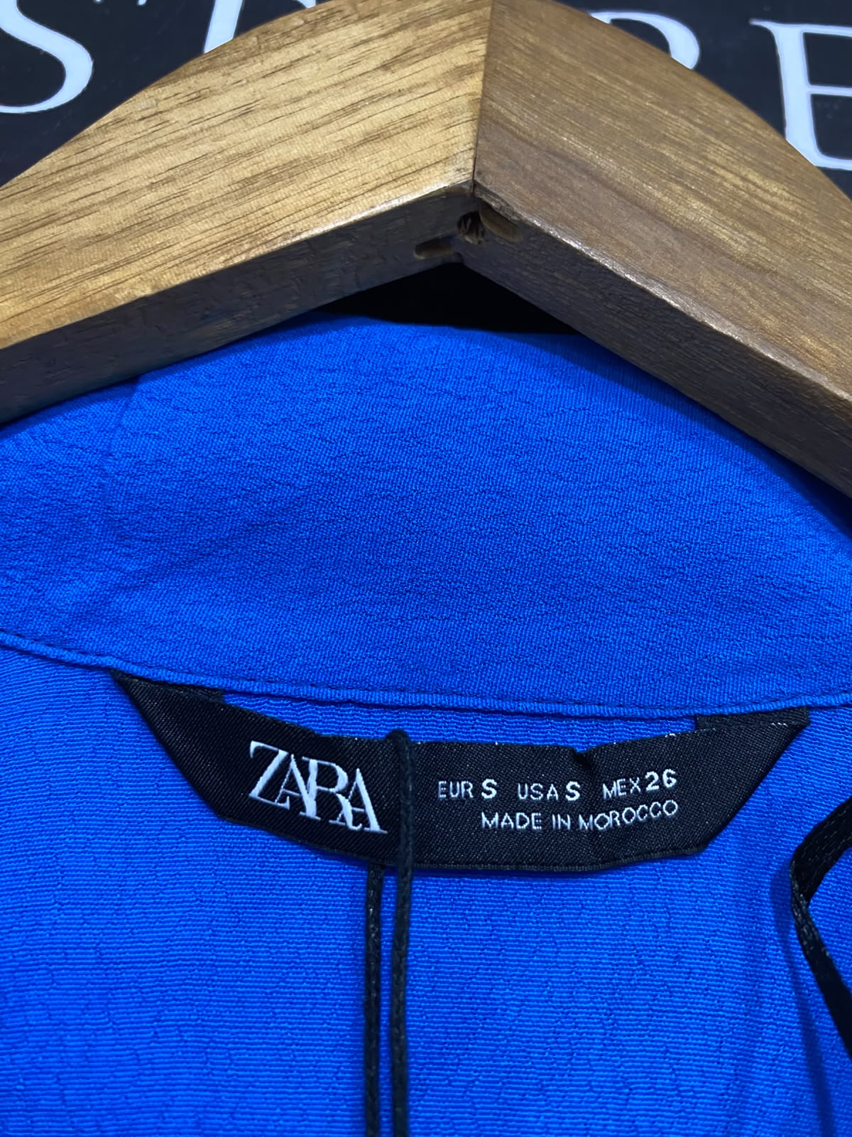 ZARA |S| BUST FREE| A26| VIBRANT ROYAL BLUE DRAWSTRING WAIST SHIRT DRESS