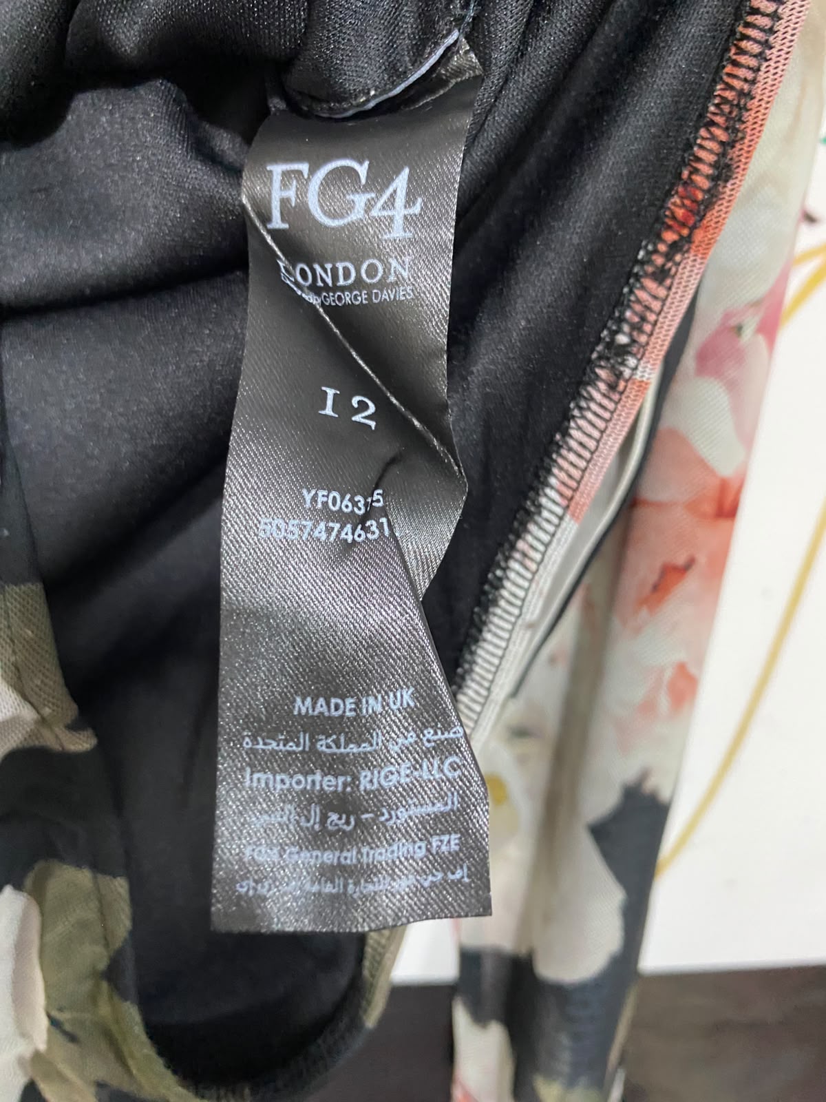 GEORGE DAVIES |M| BUST 16| A26| BLACK AND BLUSH PINK FLORAL MESH LONG SLEEVE BODYSUIT