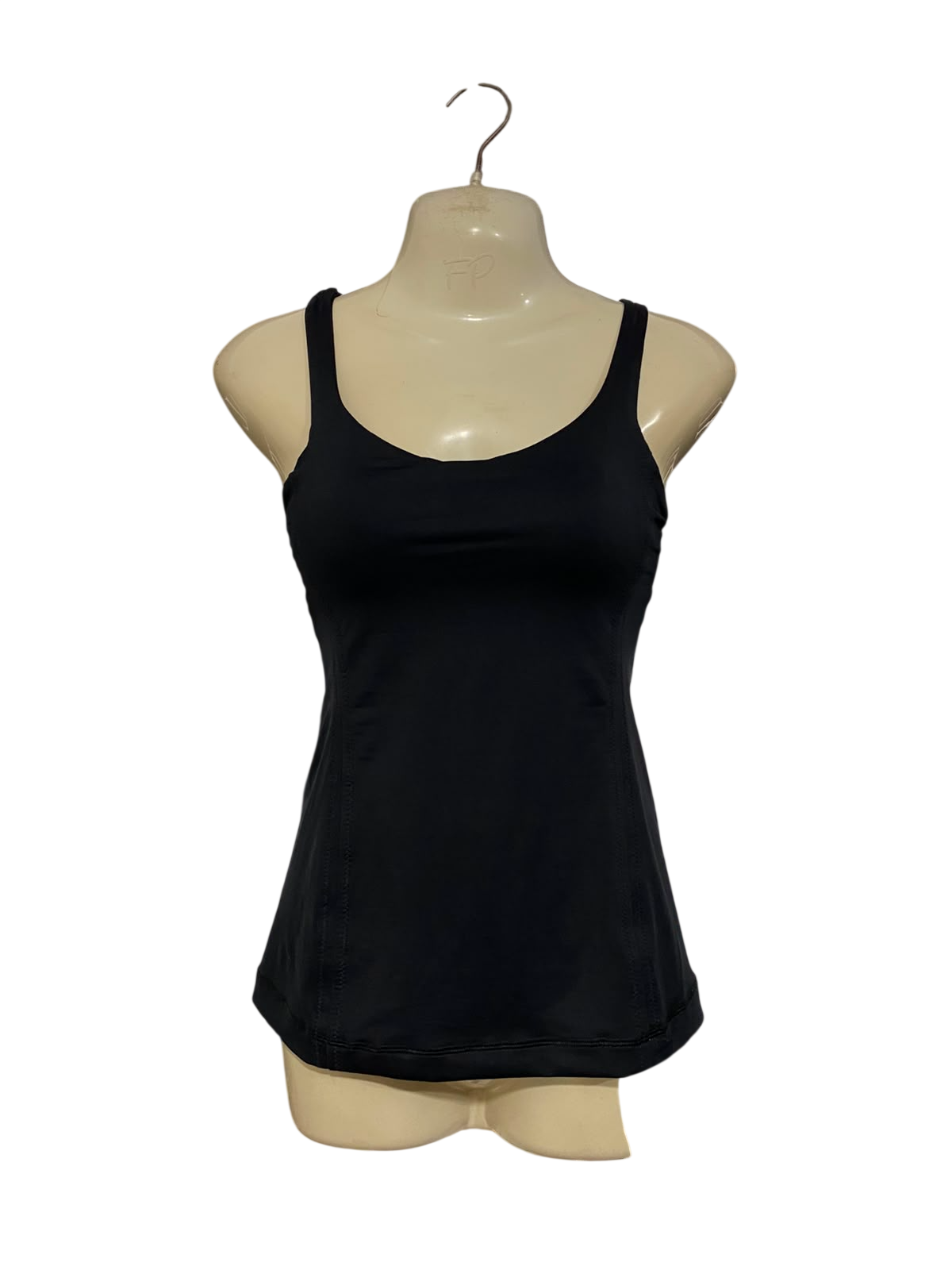 LULULEMON |S| BUST 13| WOMEN'S SCOOP NECK WORKOUT TANK TOP - BLACK BUILT-IN BRA ATHLETIC SHIRT