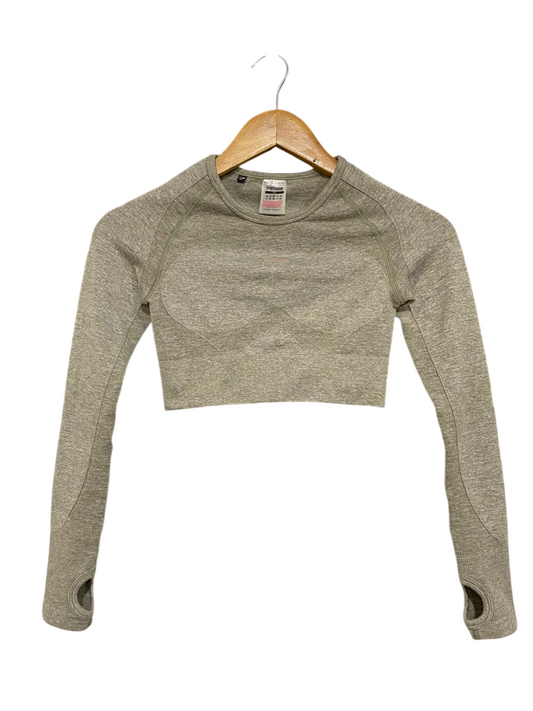 GYMSHARK | XS| BUST 12| WOMEN'S ENERGY SEAMLESS LONG SLEEVE CROPPED TOP