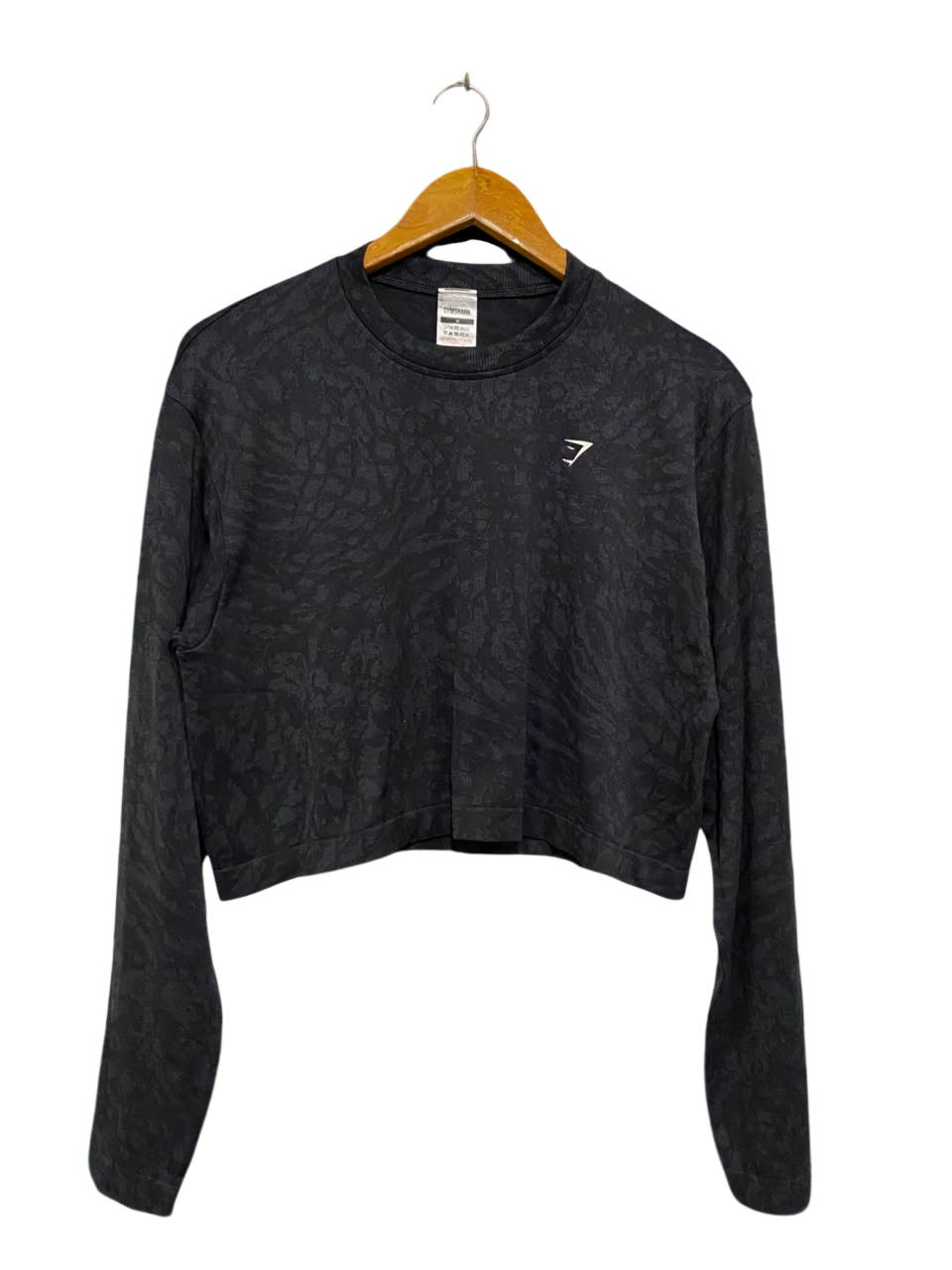 GYMSHARK | M| BUST 20| WOMEN'S ADAPT ANIMAL SEAMLESS LONG SLEEVE CROPPED TOP
