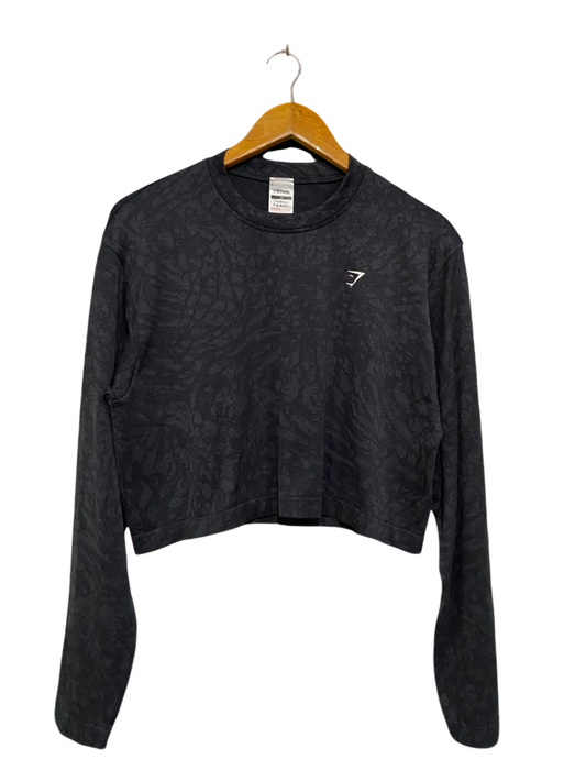 GYMSHARK | M| BUST 20| WOMEN'S ADAPT ANIMAL SEAMLESS LONG SLEEVE CROPPED TOP